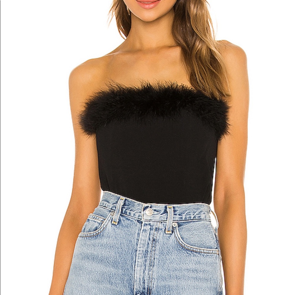 Flynn Skye Black strapless top